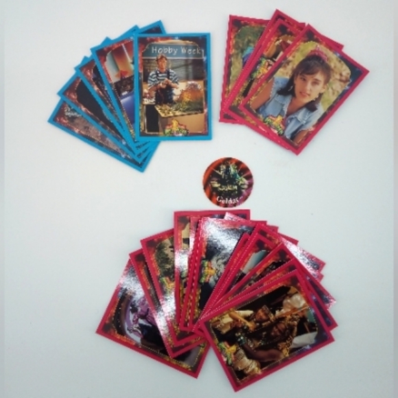 Vintage MMPR 1994 Trading Cards Blue Pink Some Doubles 1 Goldar Pog 23 C… - Picture 2 of 12